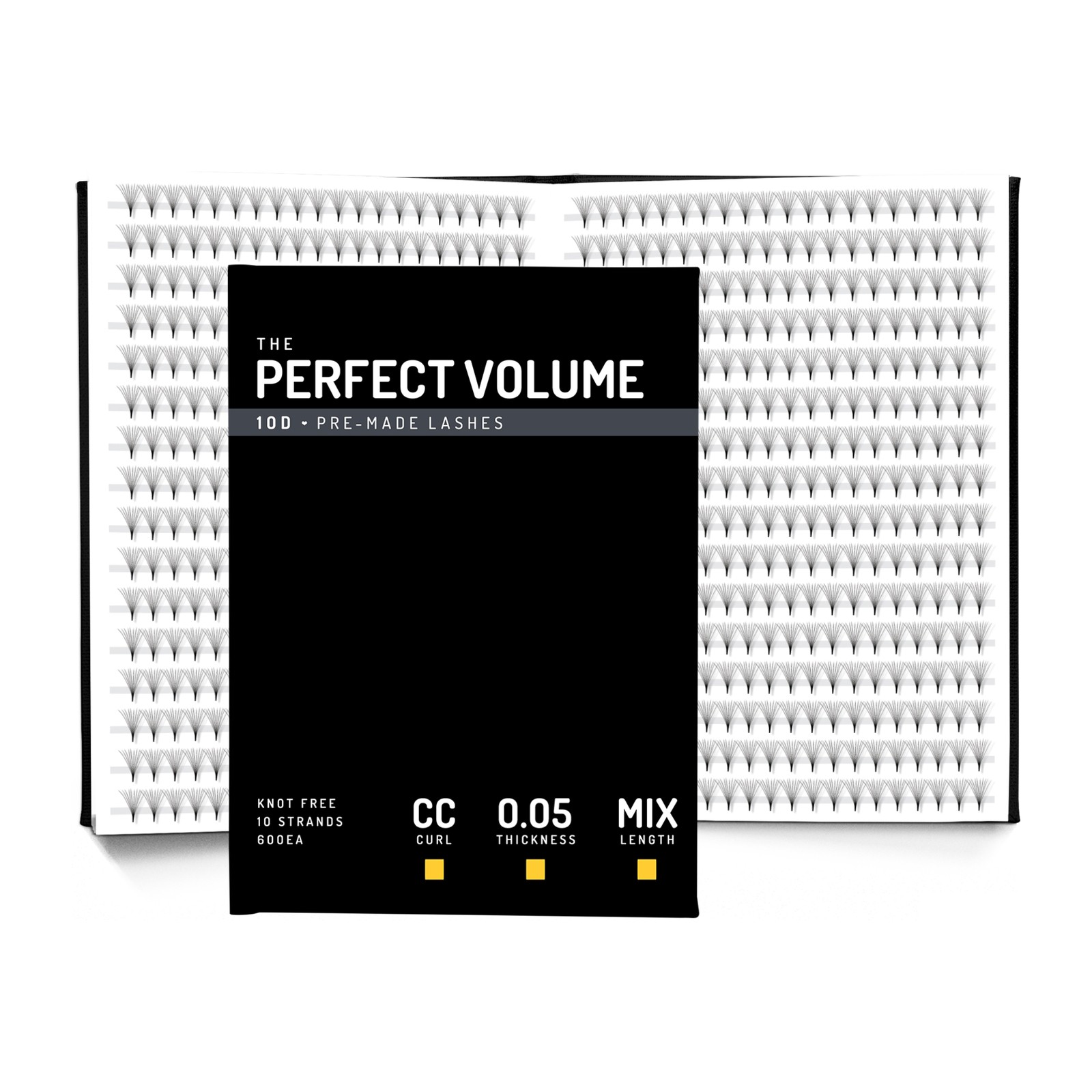 Volume perfetto -  600 buchețele premade 10D -  MISCELA 9-14 mm, CC, 0,05 mm